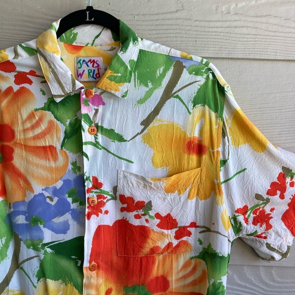Jams World Shirts Vintage Jams World Floral Button Front Shirt Short Sleeve Poshmark